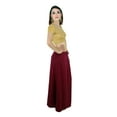 thumbnail image 5 of Sari Petticoat Stitched Indian Saree Petticoat Adjustable Waist Sari Skirt (Berry), 5 of 7