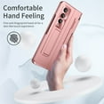 thumbnail image 7 of SaniMore for Samsung Galaxy Z Fold 4 7.6" Folding Magnetic Hinge Protection Case with Tempered Glass Film, Rugged PC Cover with Wireless Charging & Kickstand Full Body Protective Shell, Rosegold, 7 of 7