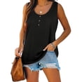 thumbnail image 3 of UoCefik Plus Size Tank Tops for Women Long Flowy Sleeveless Loose Fit Scoop Neck Shirt Beach Casaul Tunic Top Summer Clearance Blouses Black S, 3 of 7