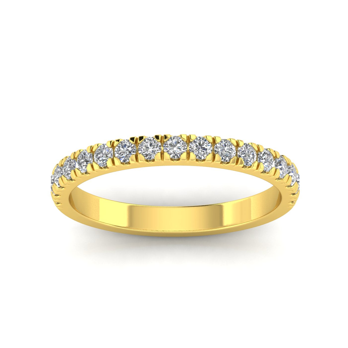 1/2 Carat TW Women's Natural Diamond Wedding Bands in 10k Yellow Gold (G Color, I1 Clarity)