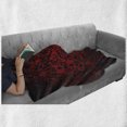 thumbnail image 6 of Oriental Soft Flannel Fleece Throw Blanket, Mandala Inspired Curly Flowers and Leaves Details Frame Illustration, Cozy Plush for Indoor and Outdoor Use, 50" x 60", Vermilion and Black, by Ambesonne, 6 of 6