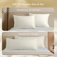 thumbnail image 5 of KASENTEX 22 Momme Pure Silk Pillowcase Set of 2 – Soft & Smooth with Envelope Closure, White, King, 5 of 9
