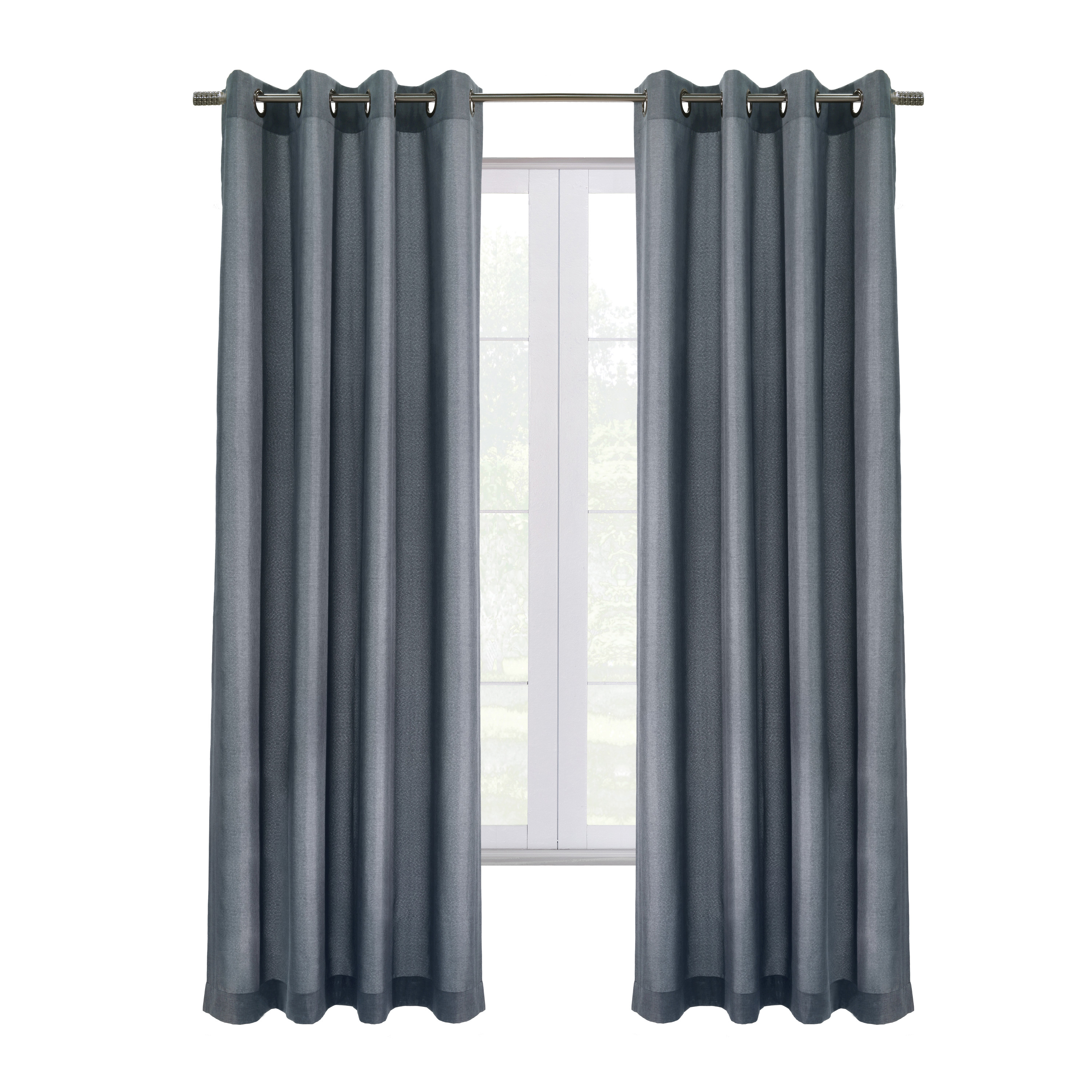 Elba Total Blackout Textured Curtain Panel 52" x 84" in Blue