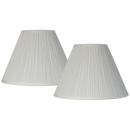 Antique Nickel Metal Shade - Brentwood Antique White Pleated Lamp Shade Set of 2 Traditional 6.5x15x11 - Spider