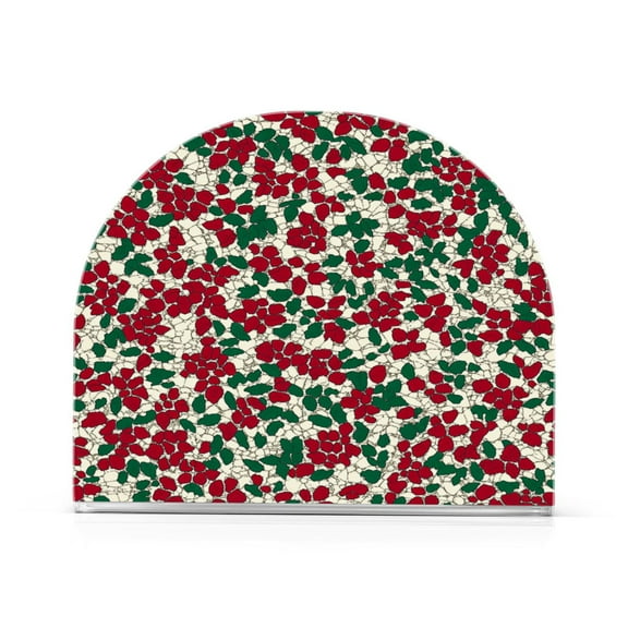 Napkin Holder Rustic Rose Pattern Thick U Shape Acrylic Non Slip Space Saving for Kitchen