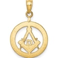 thumbnail image 4 of 14K Yellow Gold Masonic Symbol In Wreath Pendant (25.21 X 16) Made United States k6116, 4 of 6