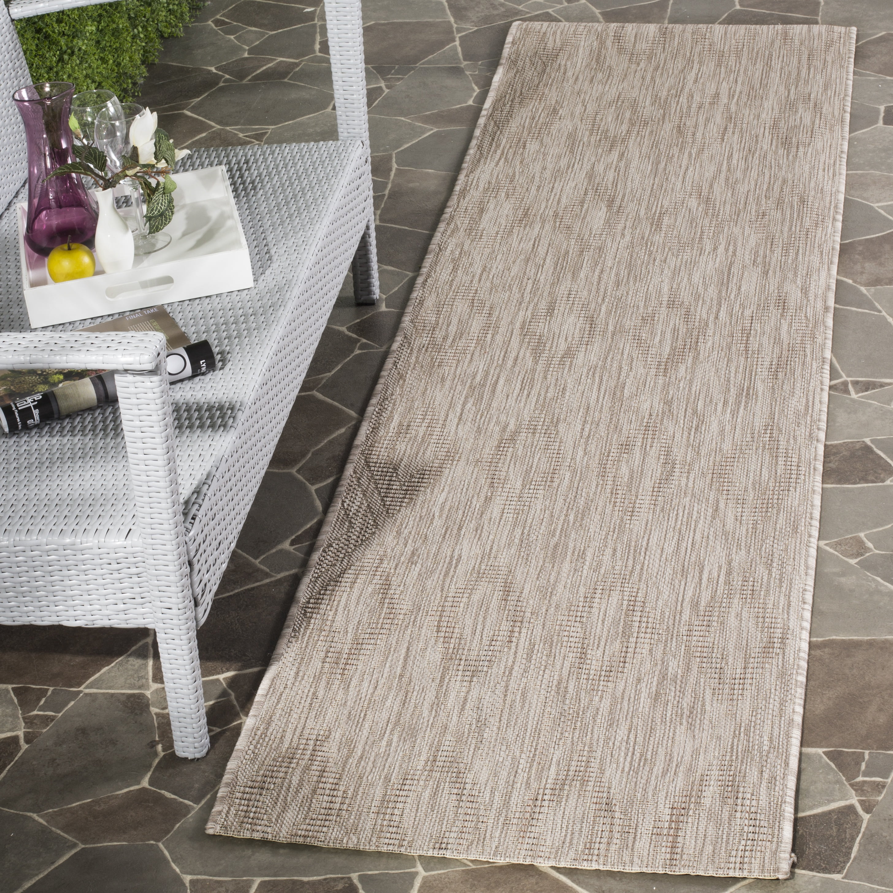 Safavieh Courtyard Teodor Geometric Indoor/Outdoor Runner Rug, Beige, 2'3" x 6'7"