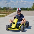 thumbnail image 2 of VOLTZ TOYS 24V Electric Drift Go Kart for Kids, Outdoor Racer Ride On Car with Dual Motors, Safety Belt, 8 MPH Max Speed, Yellow, 2 of 6