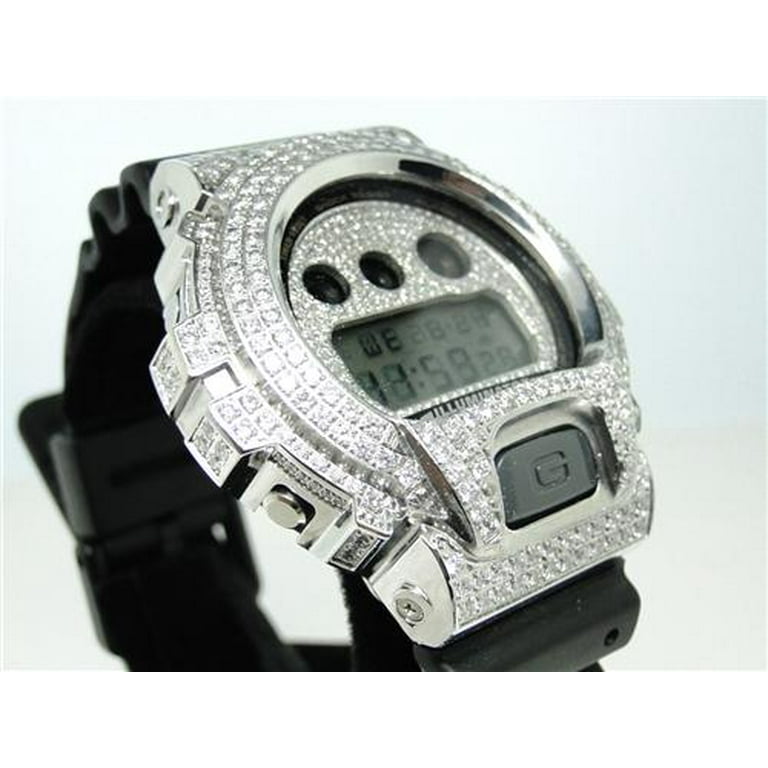 Casio G Shock 6900 White Cubic Zirconia Watch 5.50 Ct Casio G Shock 6900 White Cubic Zirconia Watch 5.50 Ct