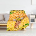 thumbnail image 2 of Custom Giraffe Blanket Gifts with Name - 40x50 Inches Aesthetic Throw Blanket for Girls & Boys - Orange Soft Fuzzy Plush Blankets for Sofa, 2 of 6