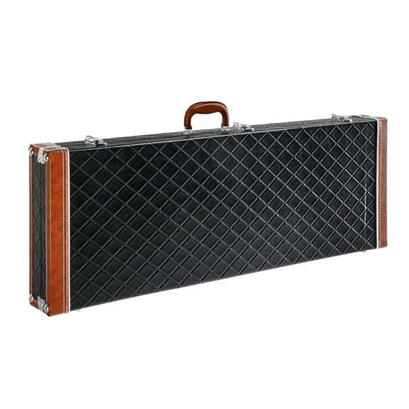 Wqmh Electric Guitar Hard Case, Rectangle Wooden Standard 39-Inch Electric Guitars Hard-Shell Protective Carrying Case for KST/KTL/170 Model with Lock Latch Padding (Diamond Black Brown)