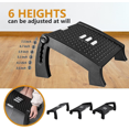 thumbnail image 3 of Foot Rest, Adjustable Height Foot Rest For Under Desk At Work, Ergonomic Foot Stool Under Desk For Office, Under Desk Footrest With Large Roller Massa, 3 of 5