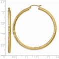 thumbnail image 2 of Beautiful 14k Diamond-cut 3mm Round Hoop Earrings, 2 of 2