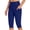 Blue, variant on Womens Yoga Pants Knee Length High Waist Biker Athletic Outdoor Daily Training Leggings