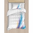 thumbnail image 3 of Abstract Duvet Cover Set, Modern Rainbow Inspired Wavy Pattern with Blank Background Image, Decorative 3 Piece Bedding Set with 2 Pillow Shams, King Size, Orange Purple, by Ambesonne, 3 of 3