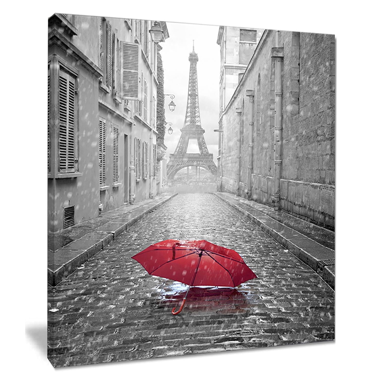 Design Art Eiffel View from Paris Street Cityscape Photo Canvas Art Print
