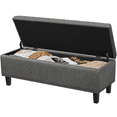 thumbnail image 5 of Alden Design 49in Modern Tufted Storage Bench for Entryway Bedroom, Dark Gray, 5 of 11