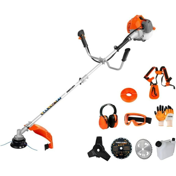 PROYAMA Brush Cutter/String Trimmer/Edger 42.7cc Gas Weed Eater/Wacker 4 in 1