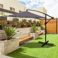 thumbnail image 1 of Sombrilla Gris de Jardín Lateral de 2.7 m con Base y Altura Ajustable | Sombrilla para Patio, Terraza y Exterior, 1 of 10