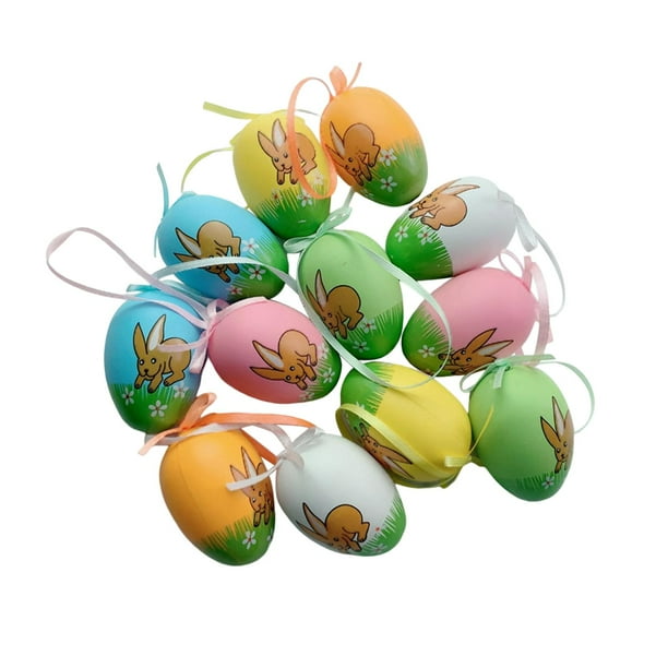 12 Uds. de huevos de Pascua colgantes, manualidades DIY, juguetes de regalo para , huevos de pájaro artificiales para accesorios de fotografía Estilo D Gloria huevos de Pascua