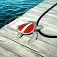 thumbnail image 2 of Sea Turtle Necklace Pendant with Dive Flag-  Dive Flag Sea Turtle Gifts, Dive Turtle Necklaces, Diving Gifts for Turtle Lovers, Jewelry for Divers, 2 of 11