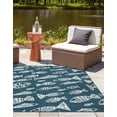 thumbnail image 3 of Unique Loom Outdoor Coastal Collection Area Rug - Whish (10'  Square Blue/Ivory), 3 of 9
