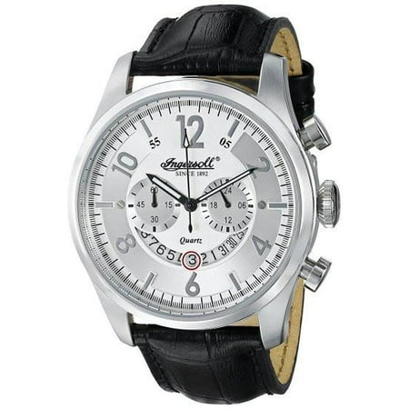 Ingersoll Men's Chelsea INQ007WHSL Black Leather Analog Quartz Watch