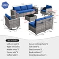 thumbnail image 5 of Ovios 9 Pieces Outdoor Patio Furniture with Swivel Rocking Chairs All Weather Wicker Patio Sectional Sofa for Balcony, 5 of 7