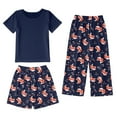 thumbnail image 3 of WOYY Infant Girls Outfits 3Pcs Sleepwear Set Cute Fox Print Short Sleeve T Shirt Shorts Pants Homewear, Sizes 18-24M, 3 of 3
