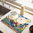 thumbnail image 6 of Ryvnso Chicken Sunflowers Dish Drying Mat for Kitchen Countertop 18x24 Large Dish Pad Drainer Rack Dish Sink Mats, 6 of 7