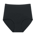 thumbnail image 5 of Fulorrnie High Waisted Tummy Control Seamless No Show Panties for Women Support Underwear Wide Comfort Waistband Single Stitch Gusset, Black, M, 5 of 8