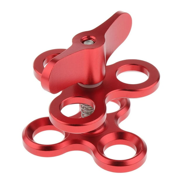 Soporte de montaje de Abrazadera de triple bola Hugo para sistemas de iluminación subacuática rojo