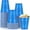Blue, variant on 50 Pcs Disposable Plastic Cups, MODANU Colored Plastic Cups, 16 oz Plastic Party Cups, Strong and Sturdy Disposable Cups for Party, Wedding, Christmas, Yellow