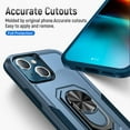 thumbnail image 3 of Full Body Protective Phone Case for iPhone 13 6.1", Heavy Duty Shockproof Cover iPhone 13 [Dual Layer][Hard PC Back], Built in Finger Ring Stable 360°Rotatable Magnetic Ring Kickstand, 3 of 8