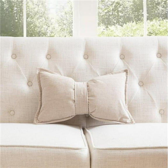 MDR Trading Inc. HU-SS1220EG03BGOF Beige Chenille With Belt And Feather Down Insert Pillow