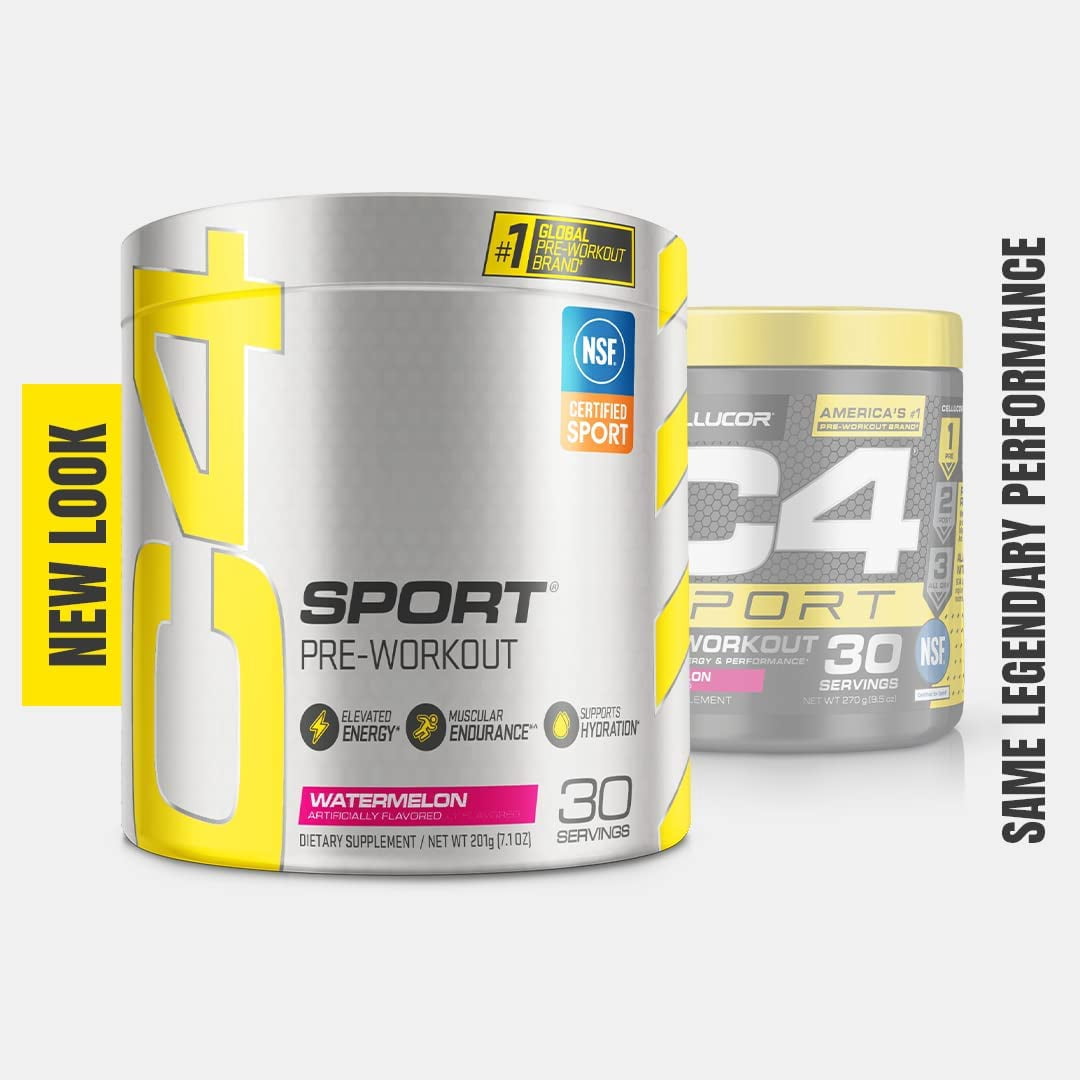C4 Sport Pre-Workout Powder, Watermelon, 30 Servings