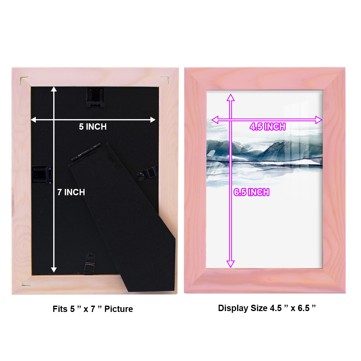 Stark Horizon I - Framed Print w/glass - Sunset Pink