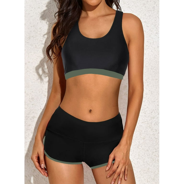 Sports bra and deals shorts bathing suit