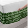 thumbnail image 2 of Stripes Bed Skirt, Horizontal Wavy Lines Pattern with Dots in Monochrome Style Modern Art Print, Elastic Bedskirt Dust Ruffle Wrap Around for Bedding Decor, 4 Sizes, Green and White, by Ambesonne, 2 of 2