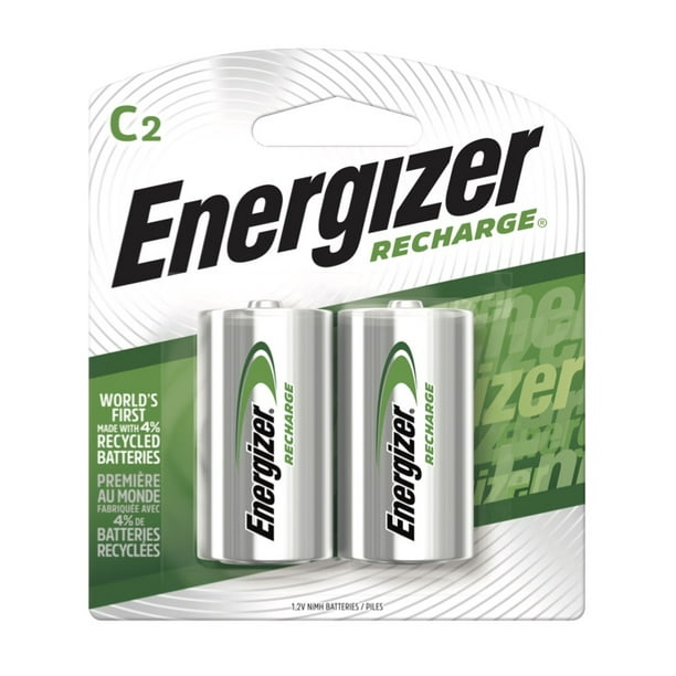 Energizer Recharge Universal Rechargeable C Batteries, 2 Pack Walmart