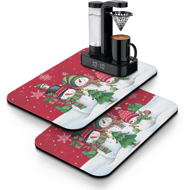 Christmas Dish Drying Mat 2 Pack 19.5x12Inch Christmas Gifts Christmas