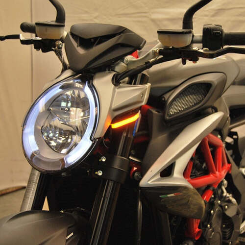New Rage Cycles LED Front Turn Signals For Ducati Hypermotard - CNC Polycarbonate, Super Bright