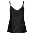 thumbnail image 5 of Frostluinai Vest Tops for Women Sequined Spaghetti Strap Camisoles V Neck Sleeveless Tank Tops Sparkly Holiday Party Vests Solid Color Camis, 5 of 5