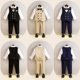 thumbnail image 4 of Chaleco para bebés de 1 año, pantalones, pajarita de flores, 4 Uds., vestido de cumpleaños para niños, traje de fotografía Beaufitul, conjunto de esmoquin Formal para boda para niños, 4 of 5