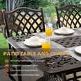 thumbnail image 3 of 7-Piece Cast Aluminum Outdoor Table and Chairs, Antique Bronze Patio Dining Sets Include 60" Large Patio Dining Table and 6 Chairs with Removable Cushion, 3 of 6