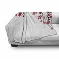 thumbnail image 3 of Floral Soft Flannel Fleece Blanket, Illustration of Flowering Branch Sakura Traditional Floral Artwork Print, Cozy Plush for Indoor and Outdoor Use, 50" x 60", Pink White Dark Purple, by Ambesonne, 3 of 6