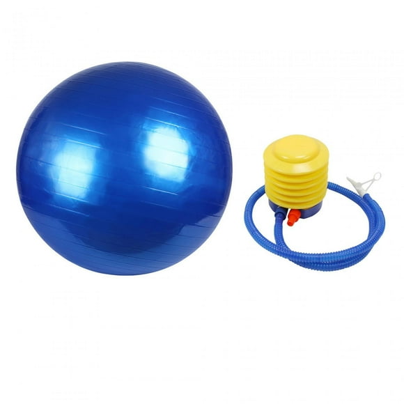Pelota de ejercicios para yoga, core ball con bomba, antiexplosión, antideslizante, para equilibrio y pilates. 65cm Azul
