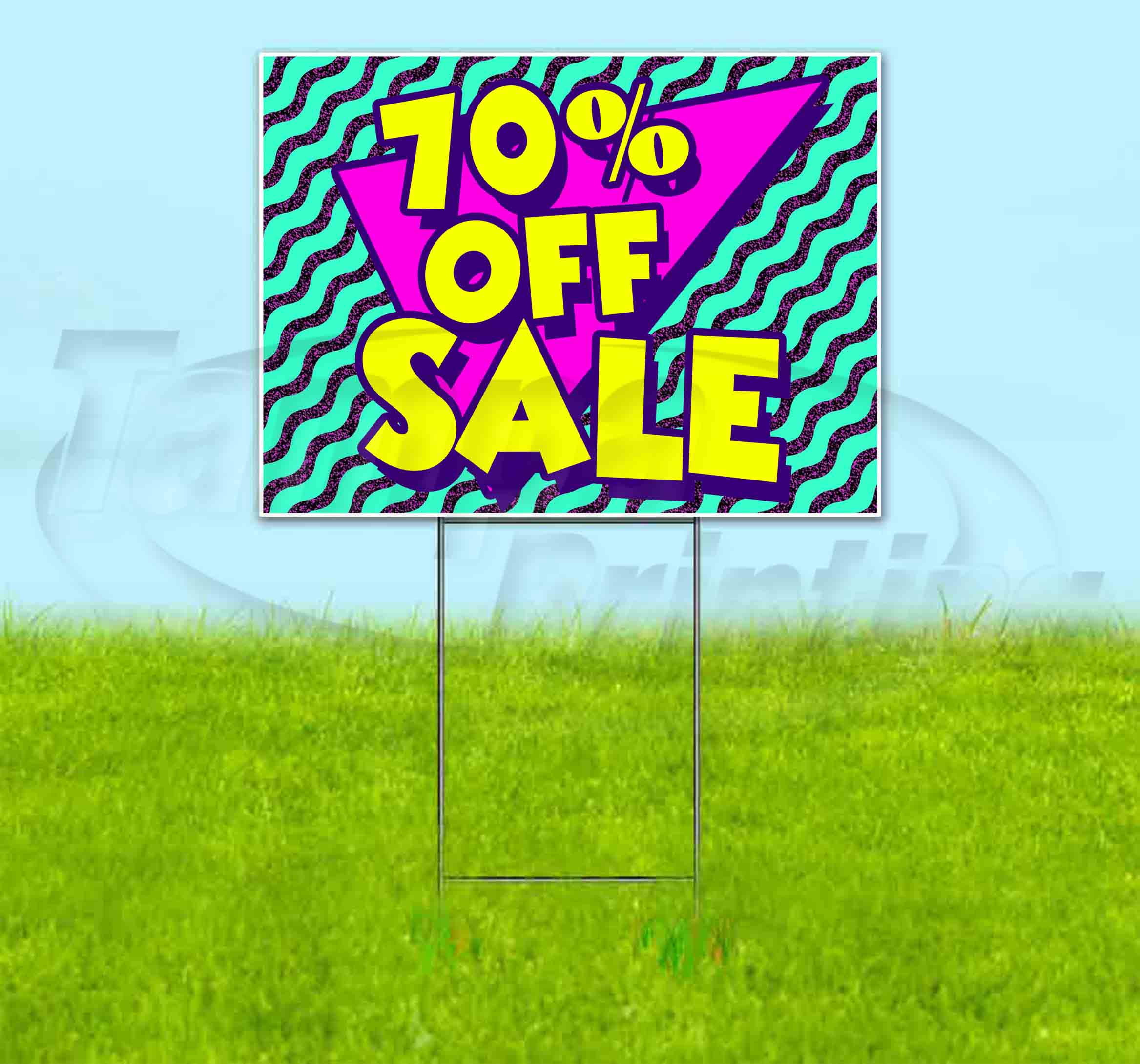 Fwyp 70% Off Sale (18" x 24") Yard Sign, Includes Metal Step Stake