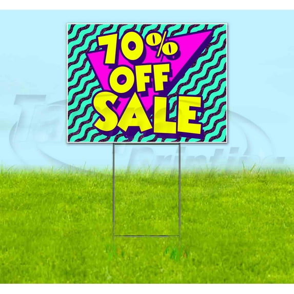 Fwyp 70% Off Sale (18" x 24") Yard Sign, Includes Metal Step Stake