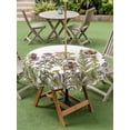 thumbnail image 3 of Outdoor Tablecloth with Umbrella Hole and Zipper, Watercolor Flowers Round Table Cloth 54 Inch Waterproof Tablecloth, Vintage Country Floral Leaves Spring Picnic Table Cover for Patio Camping, 3 of 7